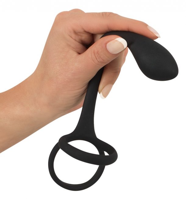 Black Velvets Cock, Ball Ring & Plug