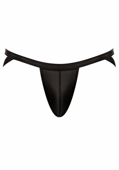 Svarta kalsonger tillverkad av ett skönt material. Bekväm passform. Remmar baktill och nickelpläterade ringar. Sexig design.