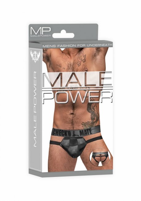 Svarta kalsonger tillverkad av ett mjukt material. Bekväm passform. Öppen baktill. Elastiska band. Sexigt rutmönster.