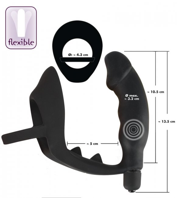 Cock Ring with Vibration Black