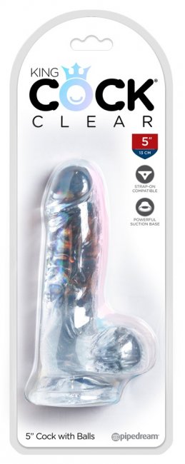 Realistisk dildo tillverkad av högkvalitativ TPE. Enkel att använda. Transparent. Verklighetstrogna vener och ollon samt pung.