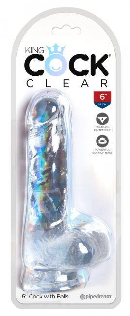Realistisk dildo tillverkad av högkvalitativ TPE. Enkel att använda. Transparent. Verklighetstrogna vener och ollon samt pung.