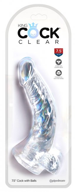 Realistisk dildo tillverkad av högkvalitativ TPE. Enkel att använda. Transparent. Verklighetstrogna vener och ollon samt pung.
