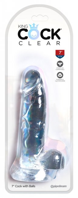 Realistisk dildo tillverkad av högkvalitativ TPE. Enkel att använda. Transparent. Verklighetstrogna vener och ollon samt pung.