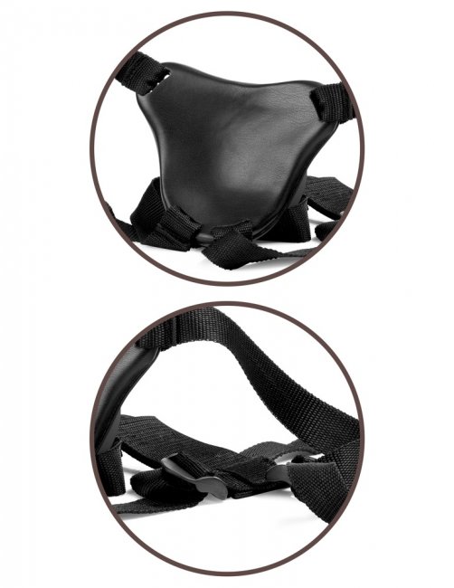 Mycket bekväm harness med supermjuk vaddering. Enkel att använda. Justerbara band. För dildos med sugkopp. Perfekt position.