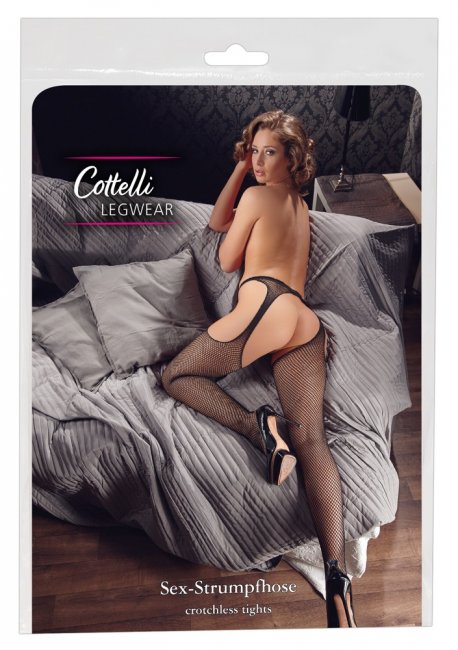 Svarta strumpbyxor med suspender design. Tillverkad av polyamid och spandex. Bekväm passform. Sexig nät design. Öppen gren.