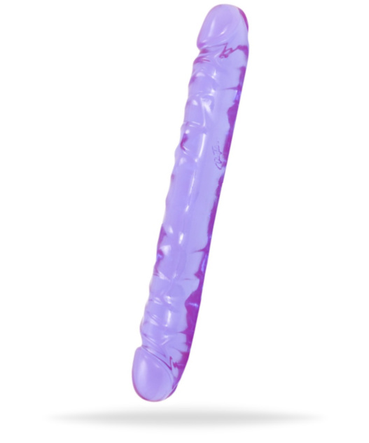 Crystal Jellies Jr. Double Dong 12 Inch - lila dubbelsidig dildo