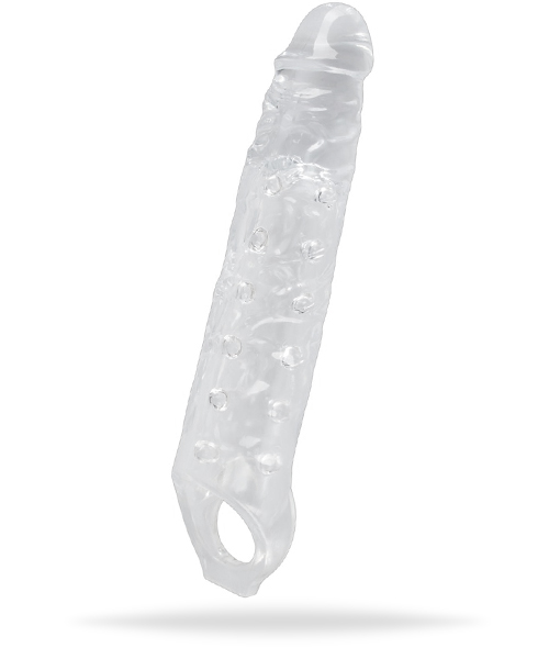Crystal Skin Penis Sleeve 27,8 cm - Transparant och texturerad penissleeve