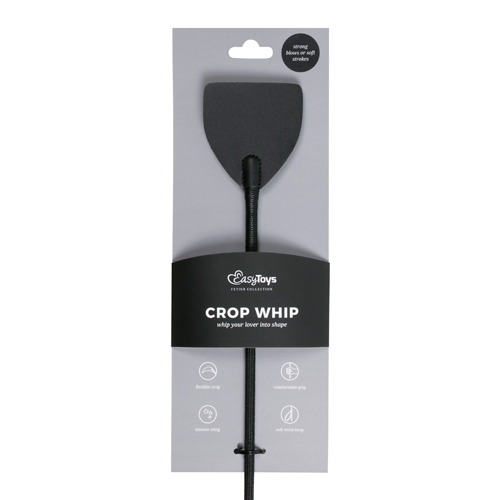 EasyToys Leather Crop Whip lång och flexibel piska