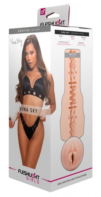 Realistisk lösvagina från Fleshlight. Diskret och avtagbart fodral. Hudliknande material. Kopia av porrskådisen Vina sky.