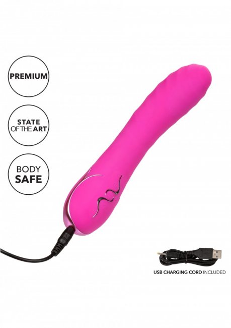 Uppladdningsbar vibrator tillverkad av supermjuk silikon. 7 vibrationer och 4 uppblås hastigheter. Stark motor.