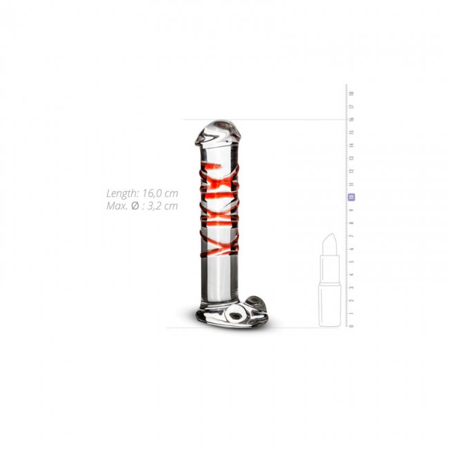 Dildo tillverkad av slitstark glas. Med en stimulerande och vacker design. Temperatur känslig. Enkel att använda.
