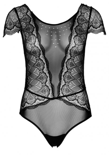 Heart Lace and Mesh Teddy