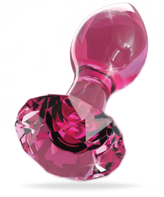 Rosa analplugg tillverkad av temperaturkänsligt glas. Elegant handgjord med ett öga för detaljer. Snygg och unik design.