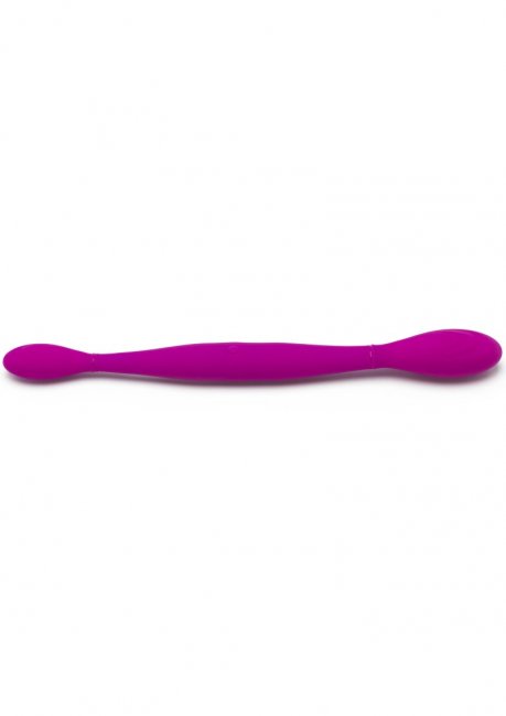 Uppladdningsbar dubbel dildo. Mångsidig och flexibel. 2 kraftfulla motorer. 3 hastigheter, 4 funktioner. Silikon. Stänksäker.
