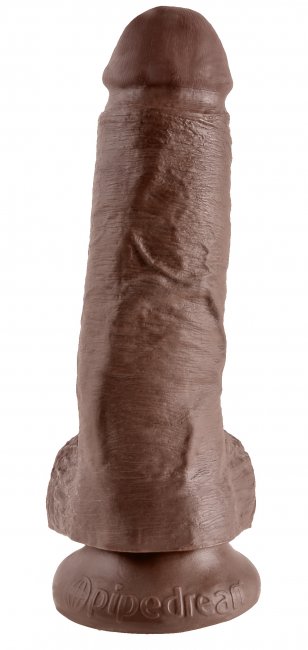 Cock 8 Inch W Balls - Cock 8 Inch W Balls - ljusbrun 20 centimeters dildo med sugkopp ovan ifrån