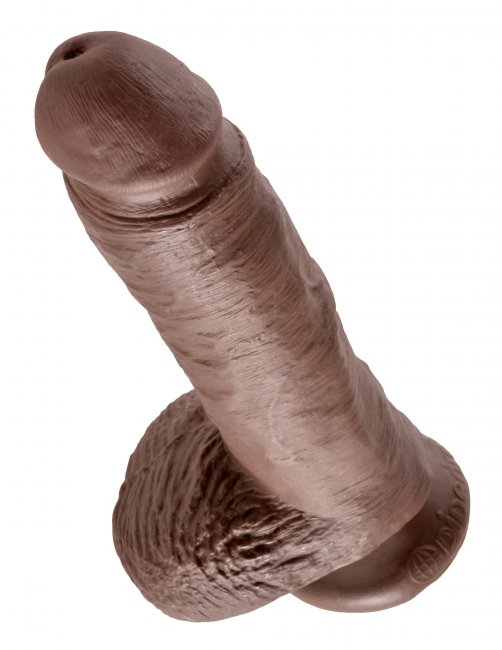 Cock 8 Inch W Balls - Cock 8 Inch W Balls - ljusbrun 20 centimeters dildo med sugkopp från sidan