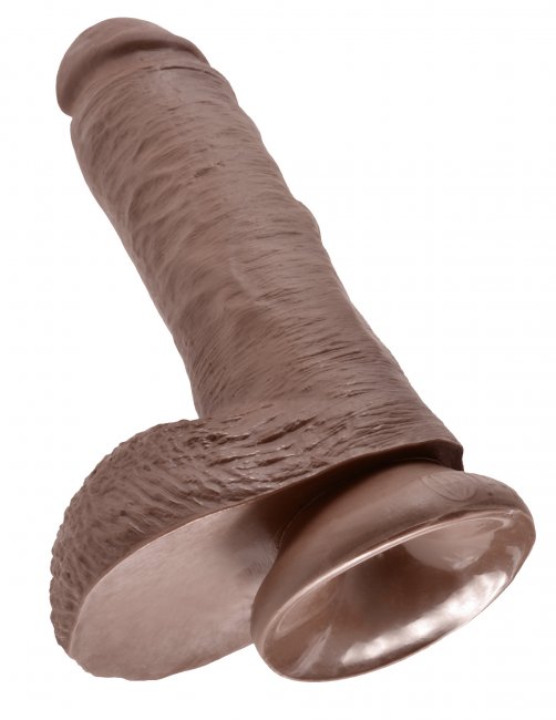 Cock 8 Inch W Balls - Cock 8 Inch W Balls - ljusbrun 20 centimeters dildo med sugkopp undersidan