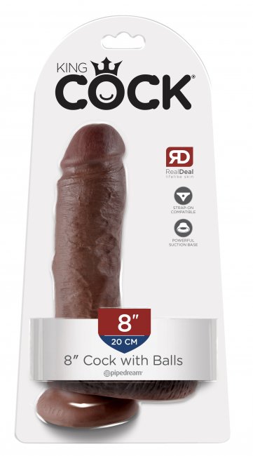 Cock 8 Inch W Balls - Cock 8 Inch W Balls - ljusbrun 20 centimeters dildo med sugkopp förpackning