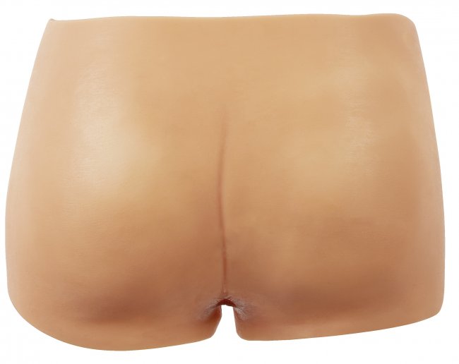 Ultra Realistic Vagina Pants - Super Realistiska Vagina Trosor för penisbärare, bakifrån på modell.