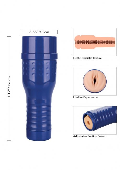 Realistisk lösvagina tillverkad av verklighetstroget material. Vaginal öppning. Justerbart tryck. Enkel rengöring. Ergonomisk