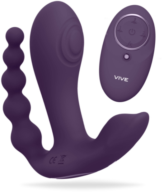 Uppladdningsbar vibrator, tre motorer med 10 vibrationer var. Helt vattentät, supermjuk silikon, extremt tyst, fjärrstyrd.