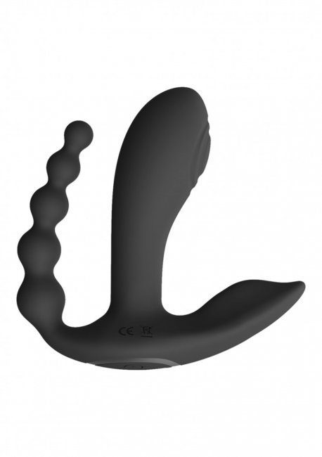 Uppladdningsbar vibrator, tre motorer med 10 vibrationer var. Helt vattentät, supermjuk silikon, extremt tyst, fjärrstyrd.