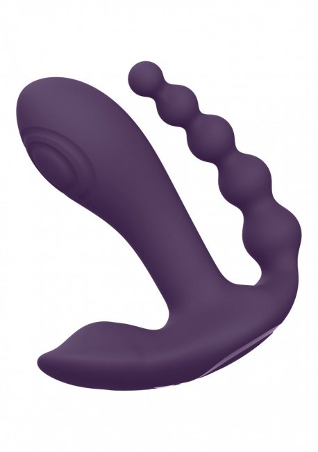Uppladdningsbar vibrator, tre motorer med 10 vibrationer var. Helt vattentät, supermjuk silikon, extremt tyst, fjärrstyrd.