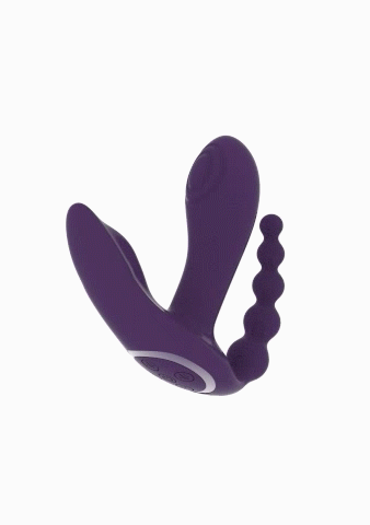 Uppladdningsbar vibrator, tre motorer med 10 vibrationer var. Helt vattentät, supermjuk silikon, extremt tyst, fjärrstyrd.