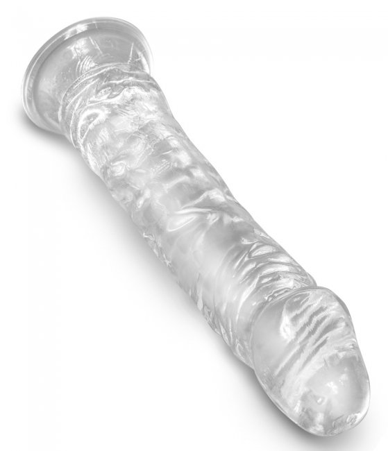 Realistisk dildo tillverkad av högkvalitativ TPE. Enkel att använda. Transparent. Verklighetstrogna vener och ollon.