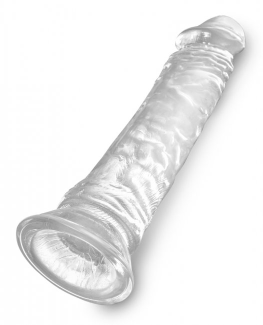 Realistisk dildo tillverkad av högkvalitativ TPE. Enkel att använda. Transparent. Verklighetstrogna vener och ollon.