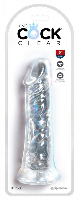 Realistisk dildo tillverkad av högkvalitativ TPE. Enkel att använda. Transparent. Verklighetstrogna vener och ollon.