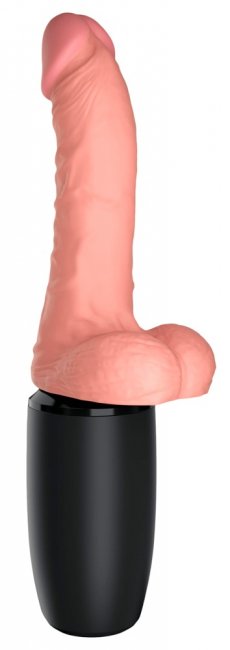 Uppladdningsbar dildo tillverkad av TPE. Värmande effekt. 7 vibrationer, 7 thrusting funktioner. Vattentät. Enkel att använda.