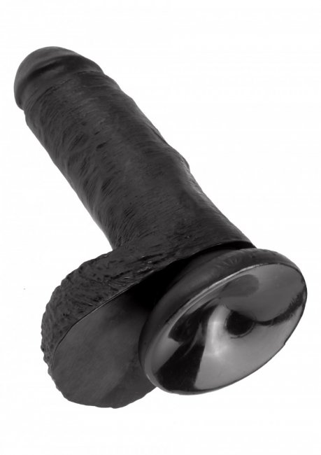 King Cock With Balls 18 cm - dong med sugpropp