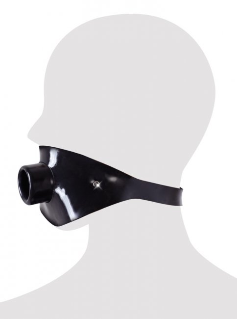 Avtagbar öppen gag med justerbart band för en bekväm passform. Tillverkad av latex. Perfekt för lekar med vätskor. Enkel.