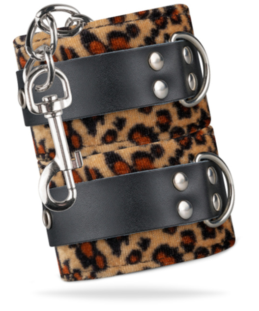 Leopard färgade handklovar i fejk läder