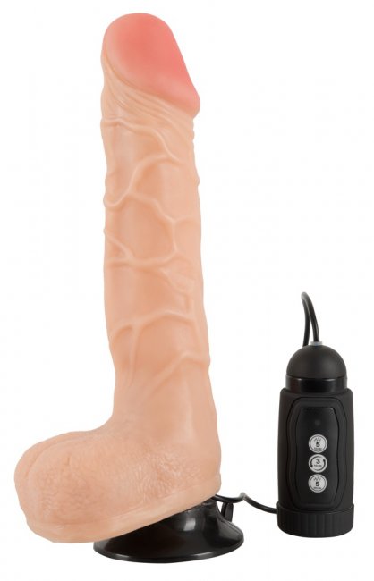 Realistisk dildo tillverkad av högkvalitativ TPE. Fjärrstyrd. 3 roterande hastigheter. 5 olika vibrationer. Enkel att använda