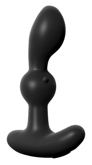 P-Motion Massager - svart prostata vibrator framifrån
