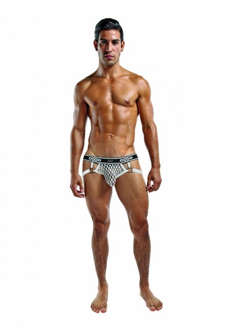 Vita kalsonger tillverkad av ett skönt material. Bekväm passform. Sexig nät design. Öppen baktill. Elastiska och mjuka band.