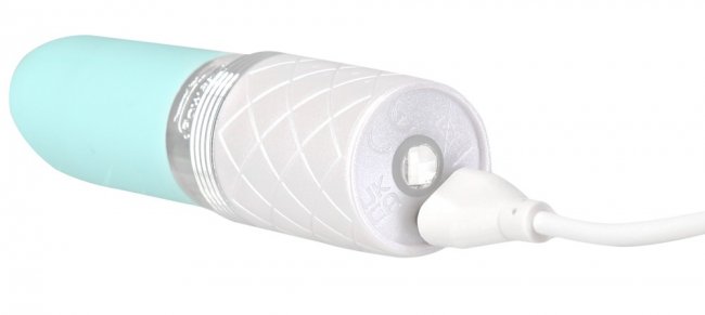 Pillow Talk Lusty - ljusblå läppstiftsdesignad Minivibrator laddning