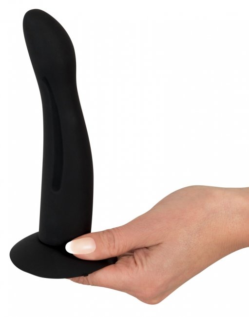 Analplugg tillverkad av högkvalitativ silikon. Stark sugkopp. Plugg med en böjd form och flexibelt skaft. Enkel att använda.