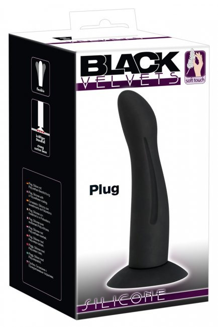Analplugg tillverkad av högkvalitativ silikon. Stark sugkopp. Plugg med en böjd form och flexibelt skaft. Enkel att använda.