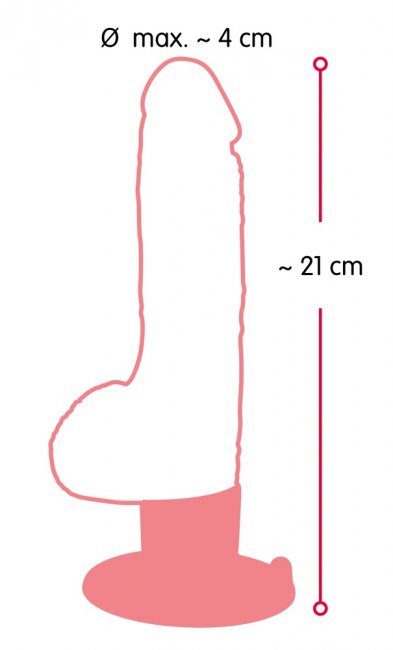 Realistisk dildo tillverkad av högkvalitativt material. Enkel att använda. Verklighetstrogna vener och ollon. Flexibelt skaft