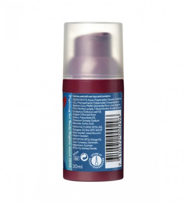 Dermatologiskt testad olja för alla kön som ökar känsligheten. Arom av mentol. Unisex. Praktisk pump flaska. Enkel.