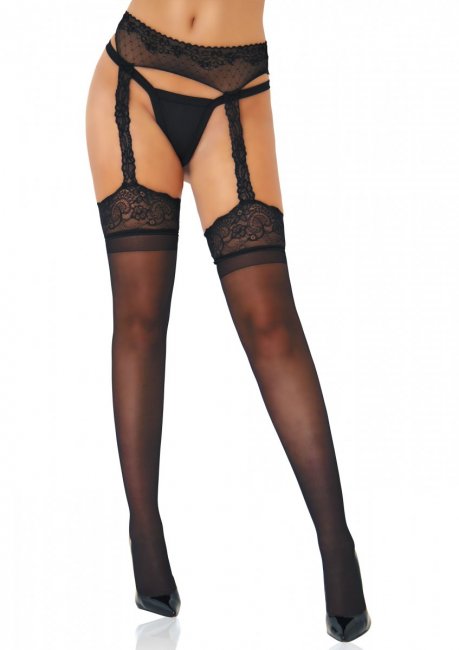 Satin T. Garterbelt Stockings