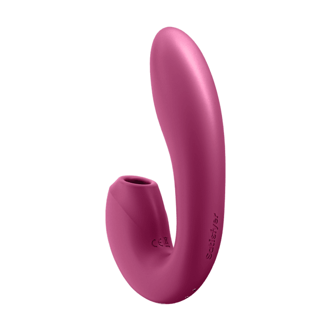 Uppladdningsbar vibrator tillverkad av silikon. Helt vattentät. 2 tysta och starka motorer. Appstyrd. Lufttrycks funktion. Enkel