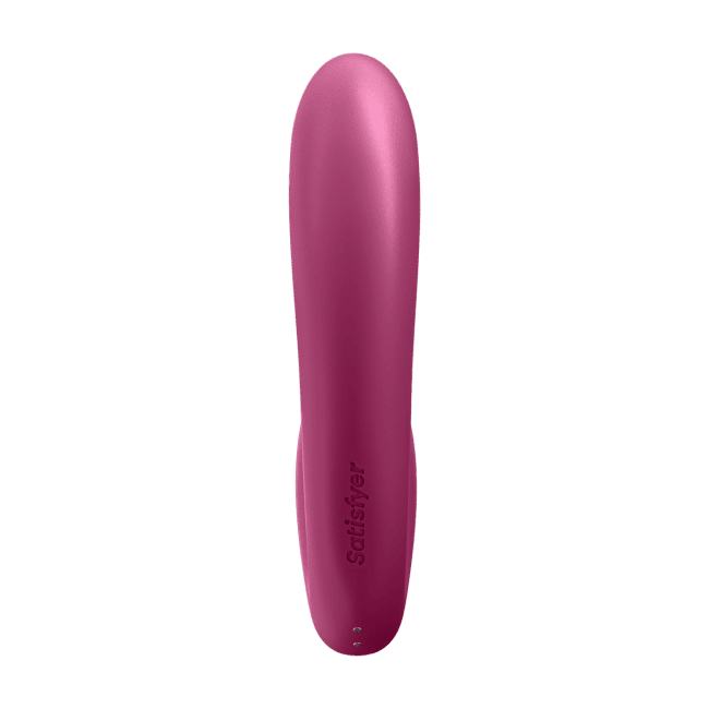 Uppladdningsbar vibrator tillverkad av silikon. Helt vattentät. 2 tysta och starka motorer. Appstyrd. Lufttrycks funktion. Enkel