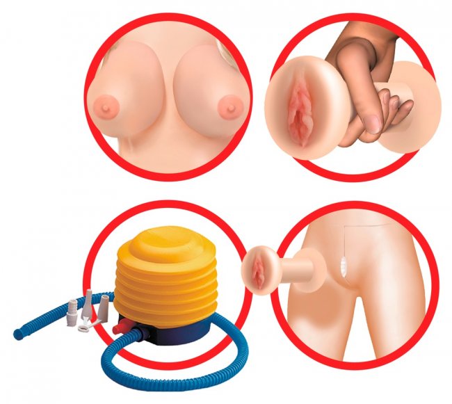 En härlig uppblåsbar sexdocka i naturlig storlek