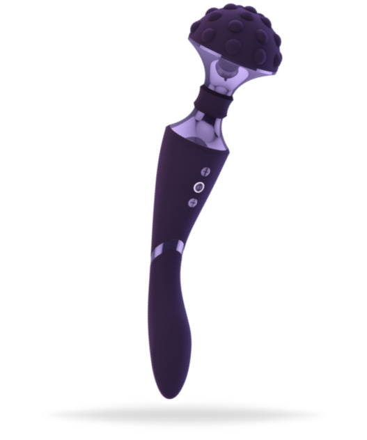 Uppladdningsbar wand, två motorer med 10 vibrationer var. Helt vattentät, silikon, kraftfull, 24 tryckpunkter, lyxig design.