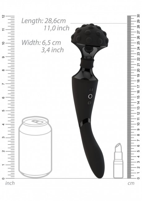 Uppladdningsbar wand, två motorer med 10 vibrationer var. Helt vattentät, silikon, kraftfull, 24 tryckpunkter, lyxig design.